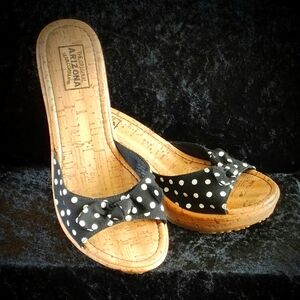 Arizona Jean Co. Women's Sandals, Slip-on Cork Wedge Platform Heels - Size 8M